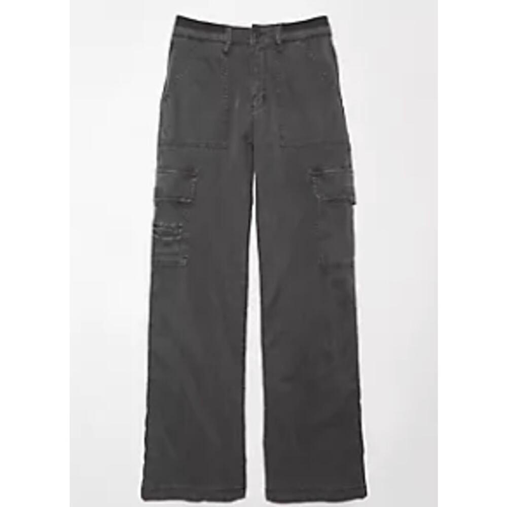 American Eagle Dreamy Drape Stretch Cargo Super High-Waisted Baggy Wide-Leg Pant